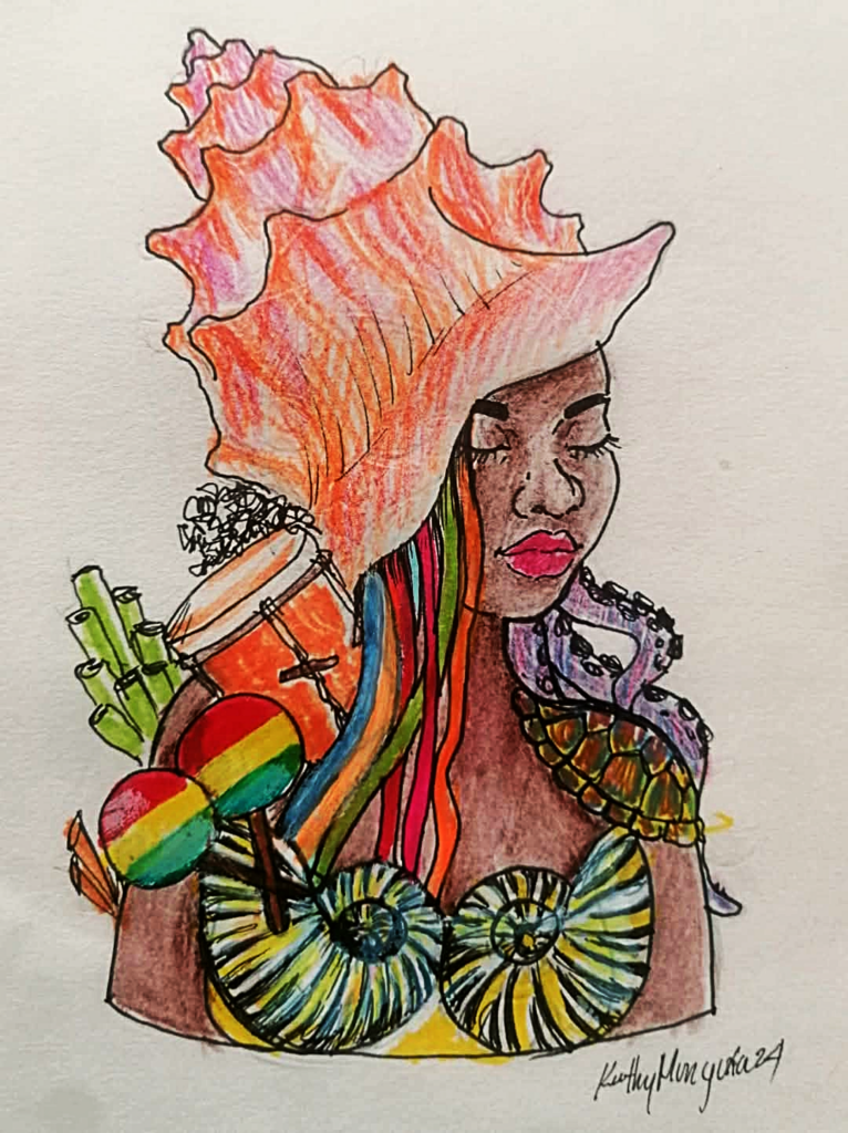 Boceto de una de las chimeneas, diseñado por Kathy Munguía.