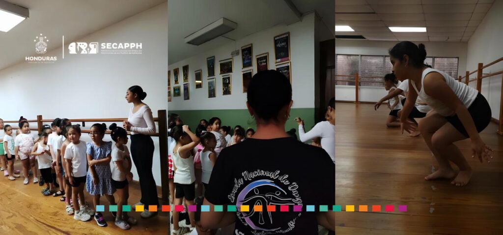 Las más pequeñas recorrieron las instalaciones de la Academia caminando en fila, siguiendo a su maestra